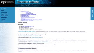 Innovation Incubator: Blackboard student help - Innovation Incubator