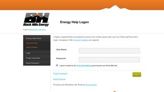 Logon - Black Hills Energy