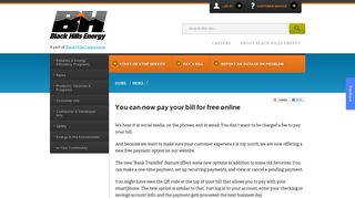 You can now pay your bill for free online | Black Hills Energy