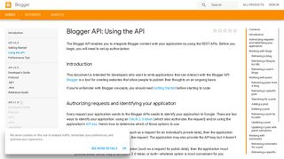 Blogger API: Using the API | Blogger | Google Developers
