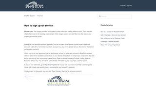 How to sign up for service – BlueRim Support