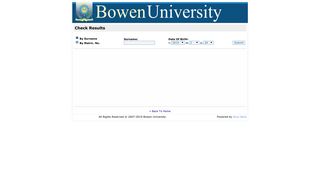 Bowen University Student's Personalized Admin Section: Check Results