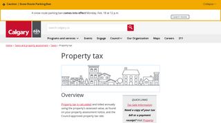 The City of Calgary - Property tax
