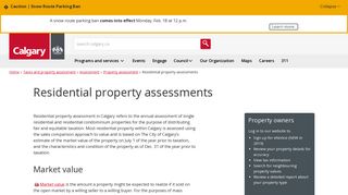 The City of Calgary - Residential property assessments