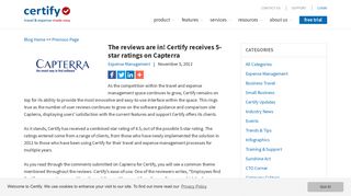 The reviews are in! Certify receives 5-star ratings on Capterra