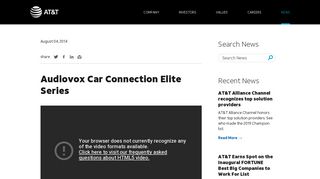 Audiovox Car Connection Elite Series | AT&T