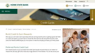 Credit Cards | Low-Rate and Preferred Points Cards | Home State Bank