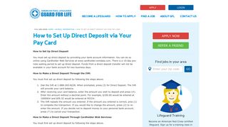 How to Set Up Direct Deposit via Your Pay Card | Guard For Life
