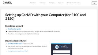 Setting up CarMD with your Computer (for 2100 and 2150) - CarMD