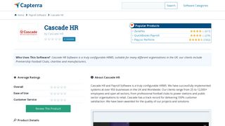 Cascade HR Reviews and Pricing - 2019 - Capterra
