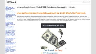 www.cashcentral.com - Up to $1500 Cash Loans. Approved in 1 ...