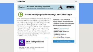 Cash Central [Payday / Personal] Loan Online Login - CC Bank