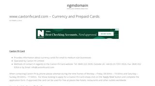 www.caxtonfxcard.com – Currency and Prepaid Cards - ngmdomain