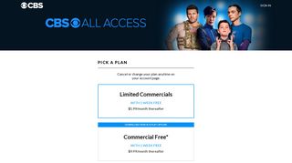 CBS All Access Subscription Plans and Pricing - CBS.com