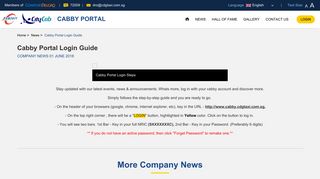 Cabby Portal Login Guide Company News June 2018 - NEWS - CDG ...