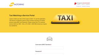Taxi Matching e-Service Portal - One Motoring
