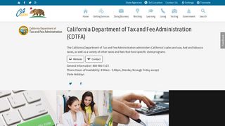 CA.Gov : Tax and Fee Administration, California Department of
