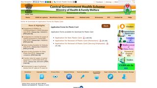 Application Forms for Plastic Card - CGHS: Central Government ...