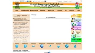 Beneficiary Corner - CGHS: Central Government Health Scheme