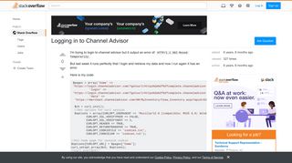 Logging in to Channel Advisor - Stack Overflow