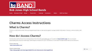 Charms Access Instructions – Bob Jones High School Bands