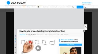 How to do a free background check online - USA Today
