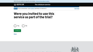 Were you invited to use this service as part of ... - Get Tax-Free Childcare