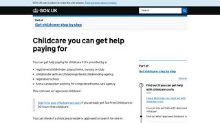 Help paying for childcare - GOV.UK