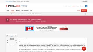 CIC website login problems? Can you login properly? - Canadavisa.com