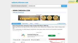 cimsasia.com at WI. Search Drug Information, Interactions, Images ...