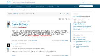Cisco ID Check - 107450 - The Cisco Learning Network