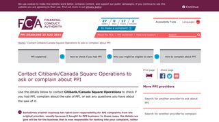 Contact Citibank/Canada Square Operations to ask or complain about ...