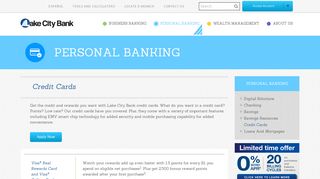 Personal Credit Cards | Personal Banking | Lake City Bank