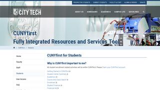 CUNYfirst for Student - City Tech
