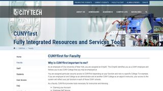 CUNYfirst for Faculty - City Tech