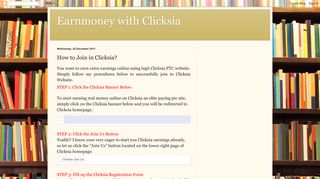 Earnmoney with Clicksia: How to Join in Clicksia?