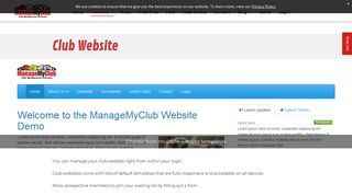With the club website feature, manage your website from your login
