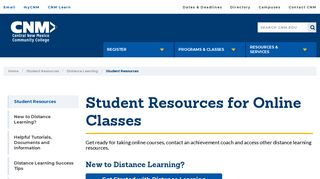 Student Resources for Online Classes | CNM