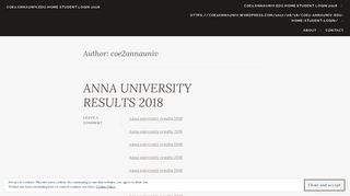 coe2annauniv – COE2.ANNAUNIV.EDU.HOME STUDENT LOGIN 2018