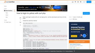 how to login to yahoo with curl php - Stack Overflow