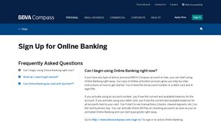 Sign Up for Online Banking | BBVA Compass