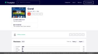 Coral Reviews | Read Customer Service Reviews of www.coral.co.uk