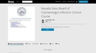 Nevada State Board of Cosmetology's Infection Control Course - Yumpu