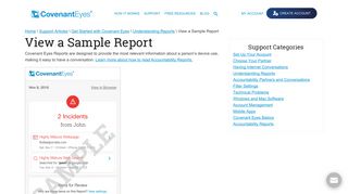 View a sample Covenant Eyes Internet Accountability Report