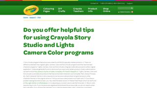 Do you offer helpful tips for using Crayola Story Studio and Ligh ...