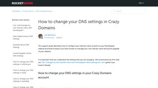 How to change your DNS settings in Crazy Domains – Rocketspark