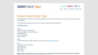 Contact Us | CreditCheck® Total - Credit Check Total