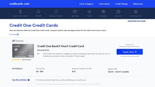 Credit One Credit Cards: Apply for the Best Offers - CreditCards.com