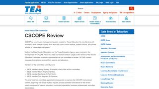 CSCOPE Review - The Texas Education Agency
