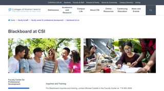 Blackboard at CSI | Faculty Center for Professional Development | CSI ...